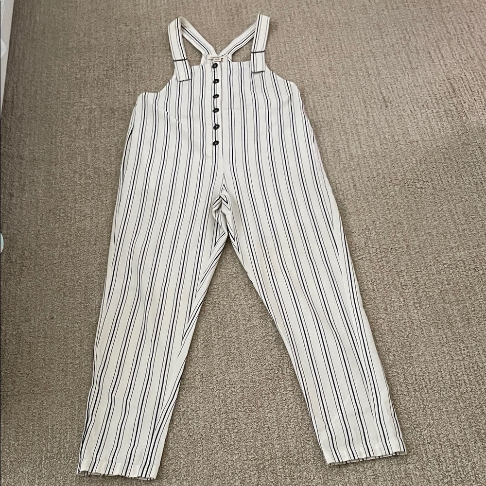 Billabong White/Navy Striped Jumpsuit